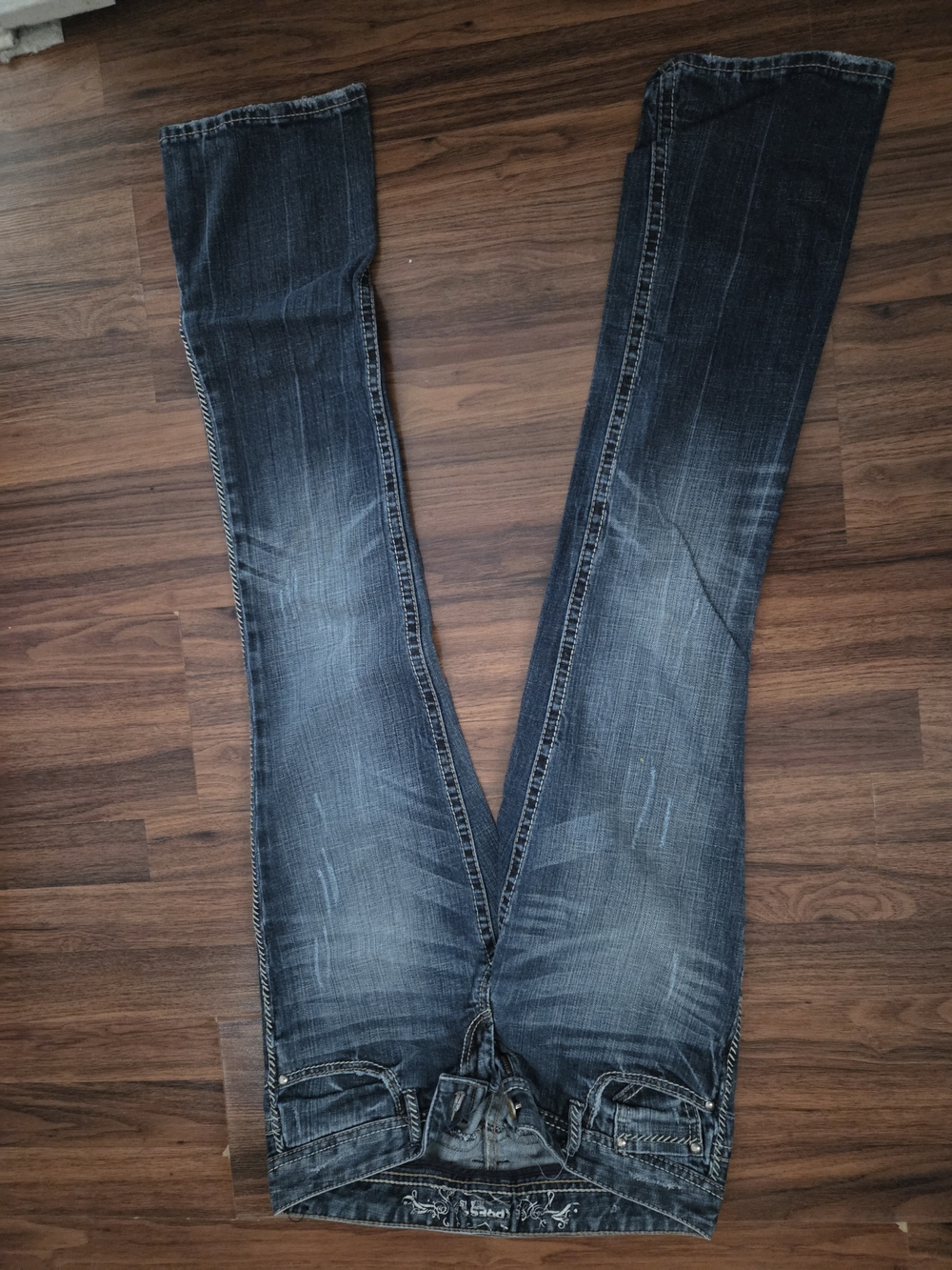 Express Women’s Dark Blue Faded Bootcut Jeans